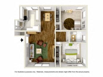 a floor plan with a bedroom and a living room